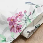 Obrus płócienny 140x280 NATU 7 biały z dodatkiem lnu z nadrukiem kwiatowym - 5