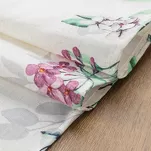 Obrus płócienny 140x280 NATU 7 biały z dodatkiem lnu z nadrukiem kwiatowym - 6