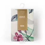 Obrus płócienny 140x280 NATU 7 biały z dodatkiem lnu z nadrukiem kwiatowym - 2