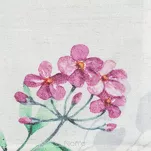 Obrus płócienny 140x280 NATU 7 biały z dodatkiem lnu z nadrukiem kwiatowym - 4