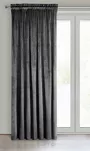 Zasłona gotowa na taśmie 140x270 MELANIE welwetowa czarna o aksamitnej strukturze - 8