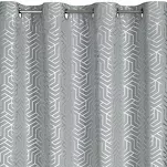 Zasłona gotowa na przelotkach 140x250 SEMI srebrna geometryczny srebrny wzór - 5