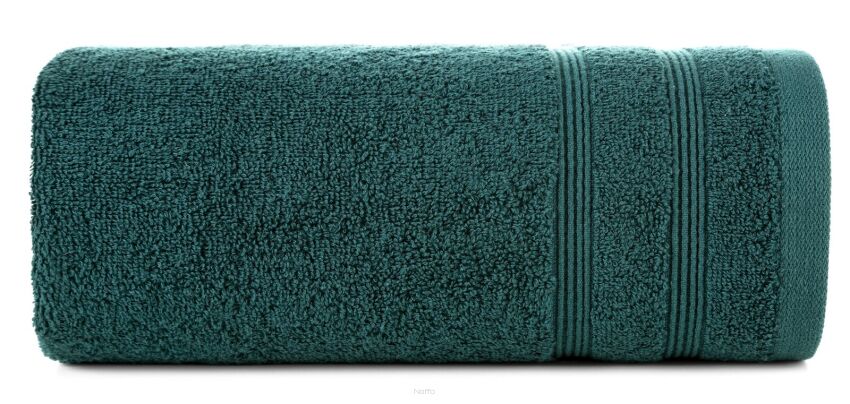 Ręcznik bawełniany 50x90 ALINE turkusowy z wypukłą tkaną bordiurą