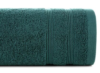 Ręcznik bawełniany 50x90 ALINE turkusowy z wypukłą tkaną bordiurą