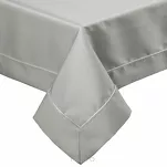 Obrus elegancki 140x180 MADELE srebrny zdobiony srebrną lamówką - 6