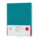 Prześcieradło z bawełny jersey z gumką turkusowe 240x220 Design 91 - 9