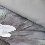 Pościel z makosatyny 160x200 PREMIUM 31 biała jasny popiel kwiatowy wzór Premium - 3