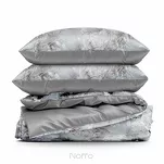 Pościel z makosatyny 160x200 PREMIUM 31 biała jasny popiel kwiatowy wzór Premium - 7