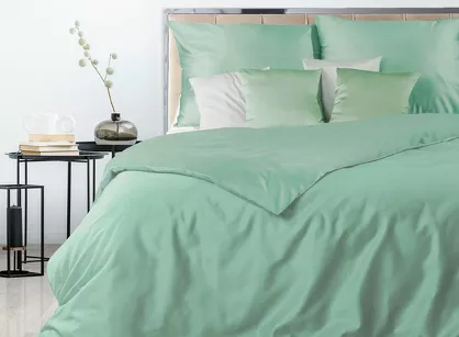 Pościel satynowa 220x200 NOVA 3 jednokolorowa gładka miętowa