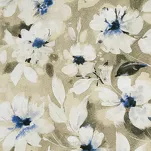 Pościel satynowa 220x200 SPRING 66 jasny beż ciemny niebieski z wzorem kwiatów z kolekcji Classic - 4