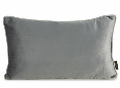 Poszewka welwetowa z wypełnieniem 30x50 MELIA 2 jednokolorowa stalowa obszyta kontrastową lamówką