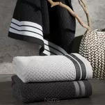Ręcznik bawełniany 70x140 MADLEN biały zdobiony kontrastową elegancką bordiurą - 7