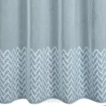 Zasłona na przelotkach ESTERI niebieska z matowej tkaniny zdobiona puszystą geometryczną aplikacją - 6