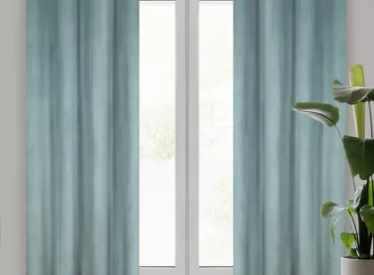 Zasłona na przelotkach 140x250 MELANIE welwetowa szałwiowa o aksamitnej strukturze