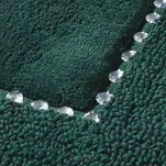 Dywanik bawełniany 60x90 CHIC ciemna zieleń zdobiony kryształkami - 3