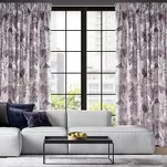 Zasłona na taśmie 140x270 DAVOS 2 welwetowa złoty nadruk egzotycznych liści - 11