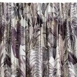Zasłona na taśmie 140x270 DAVOS 2 welwetowa złoty nadruk egzotycznych liści - 4