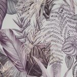 Zasłona na taśmie 140x270 DAVOS 2 welwetowa złoty nadruk egzotycznych liści - 2