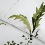 Pościel satynowa 140x200 SPRING 105 biała oliwkowa z delikatnym wzorem kwiatowym z kolekcji Classic - 3