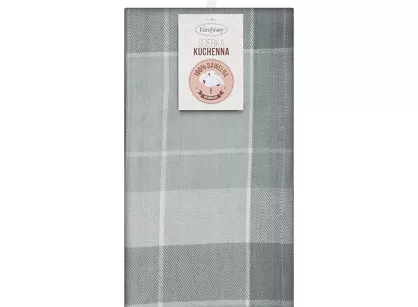 Komplet ścierek kuchennych 2x50x70 MONA grafitowe w kratkę z bawełny