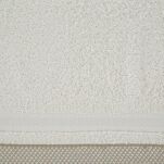 Ręcznik 70x140 ABBIE kremowy z żakardową błyszczącą bordiurą w pasy z delikatną krateczką 500 g/m2 - 2