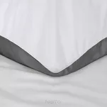 Pościel satynowa 140x200 NOVA 3 dwukolorowa gładka biała stalowa - 4