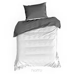 Pościel satynowa 140x200 NOVA 3 dwukolorowa gładka biała stalowa - 6