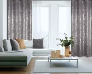 Zasłona na przelotkach 140x250 ELISE zaciemniająca typu dimout stalowa z marmurkowym srebrnym nadrukiem - 5