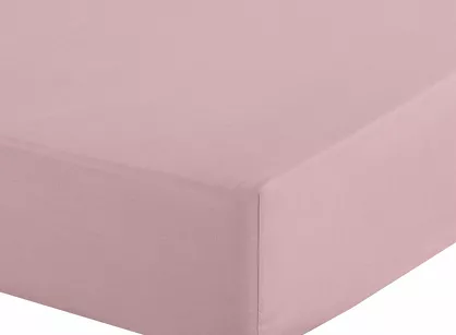 Prześcieradło z bawełny renforce z gumką 160x200 pudrowe BASIC