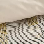 Pościel z mikrowłókna 160x200 HOME 6 stalowa musztardowa wzór geometryczny - 5