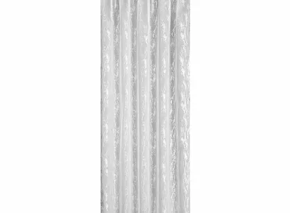 Firana gotowa na taśmie 140x270 MIA biała z etaminy ze srebrnym marmurkowym nadrukiem