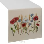 Bieżnik gobelinowy 40x100 1306 naturalny z nadrukiem maków - 4