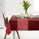 Obrus 140x220 GLAMO bordowy z bieżnikiem 33x220 połyskującym złotą nicią - 8