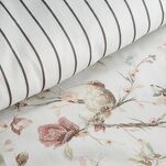 Pościel satynowa 160x200 RAYA 2 biała beżowa wzór roślinny - 3