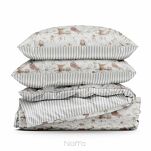 Pościel satynowa 160x200 RAYA 2 biała beżowa wzór roślinny - 7