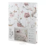 Pościel satynowa 160x200 RAYA 2 biała beżowa wzór roślinny - 8