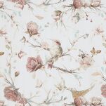 Pościel satynowa 160x200 RAYA 2 biała beżowa wzór roślinny - 4