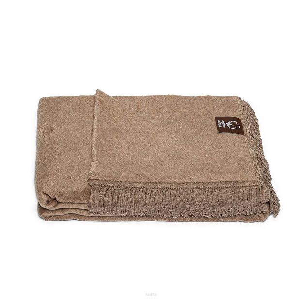 Koc bawełniany 150x200 0293-9 sepia ziemisty brąz gładki z frędzlami