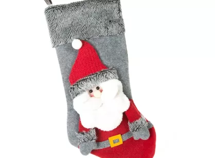 Skarpeta świąteczna 28x50 MERY 1 czerwona srebrna z aplikacją