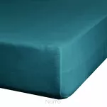 Prześcieradło z bawełny jersey z gumką turkusowe 160x200 Design 91 - 10