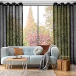 Zasłona na przelotkach 140x250 LAUREL czarna przetykana błyszczącą moherową nicią - 7