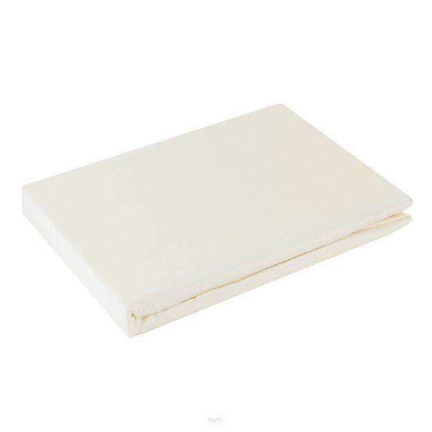 Prześcieradło satyna bawełniana bez gumki NOVA 1 kremowe 160x210