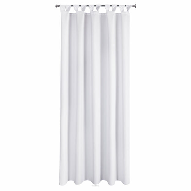 Zasłona na taras 155x240 GARDEN 2 na szelkach zapinanymi na rzepy biała wodoodporna