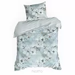 Pościel satynowa 220x200 SPRING 89 błękitna z wzorem kwiatowym z kolekcji Classic - 5