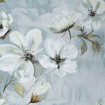 Pościel satynowa 220x200 SPRING 89 błękitna z wzorem kwiatowym z kolekcji Classic - 2