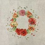 Obrus gobelinowy 140x180 1239 popielaty z wzorem kwiatów polnych - 3