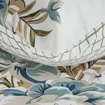 Pościel satynowa 220x200 SPRING 40 biała turkusowa z nadrukiem roślinnym - 3