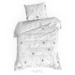 Pościel satynowa 160x200 SPRING 64 biała z czarnym wzorem roślinnym z kolekcji Classic - 4