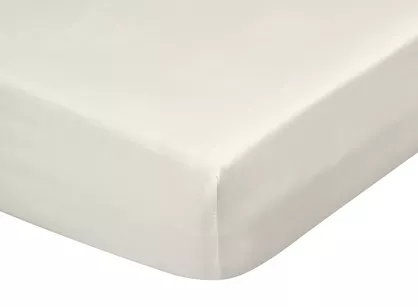 Prześcieradło z satyny bawełnianej z gumką DINA kremowe 220x200 z kolekcji Diva Line