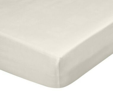 Prześcieradło z satyny bawełnianej z gumką DINA kremowe 220x200 z kolekcji Diva Line